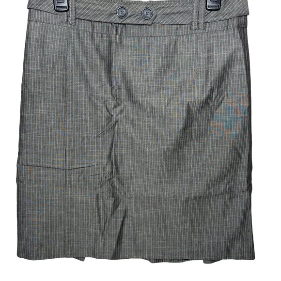 LOFT Pencil Skirt Gray Striped Work Mini Career Skirt Size 4 - Picture 1 of 8